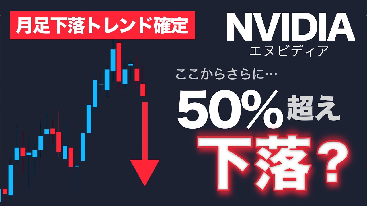 【速報】Nvidia（エヌビディア）はここから50%以上下落？【NVDA 月足下落トレンド入り確定】