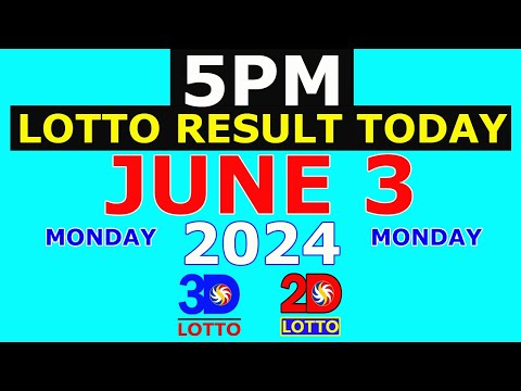 Lotto Result Today 5pm June 3 2024 (PCSO)