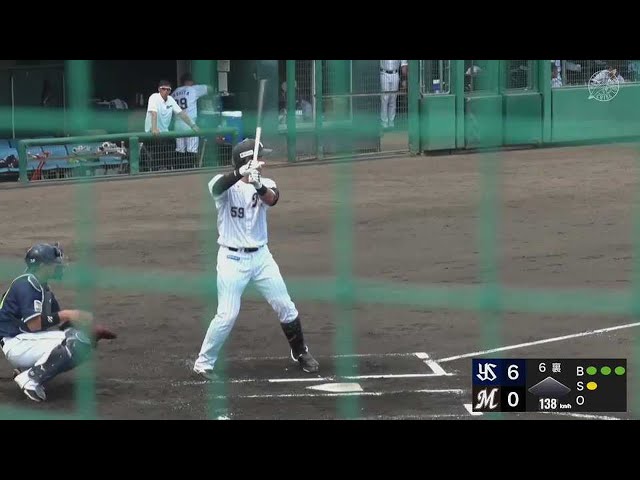 【ファーム】マリーンズ・西川僚祐 今季第4号ソロホームランでこの試合チーム初打点!! 2023年7月12日 千葉ロッテマリーンズ 対 東京ヤクルトスワローズ