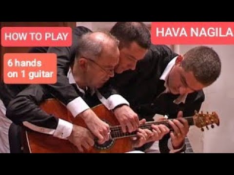 How to play Hava Nagila - 1 guitar with 6 hands - Trio Balkan Strings (LIVE) - (Official Video 2010)