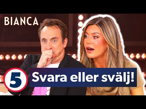 Per Andersson sväljer vidriga shots istället för att svara på Biancas frågor | BIANCA | Kanal 5