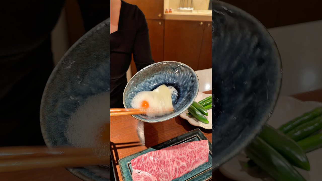 絶対に割らないメレンゲすき焼き🥚#japanesefood