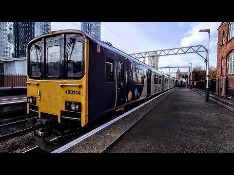 Classic UK Sprinters! Classes 150 and 156 depart Deansgate - Departure -