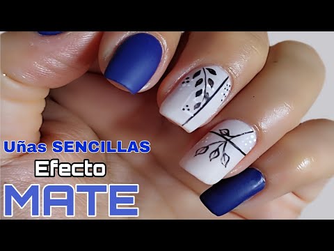Diseño de uñas SENCILLO Y ELEGANTE/Uñas EFECTO MATE 💅😍.