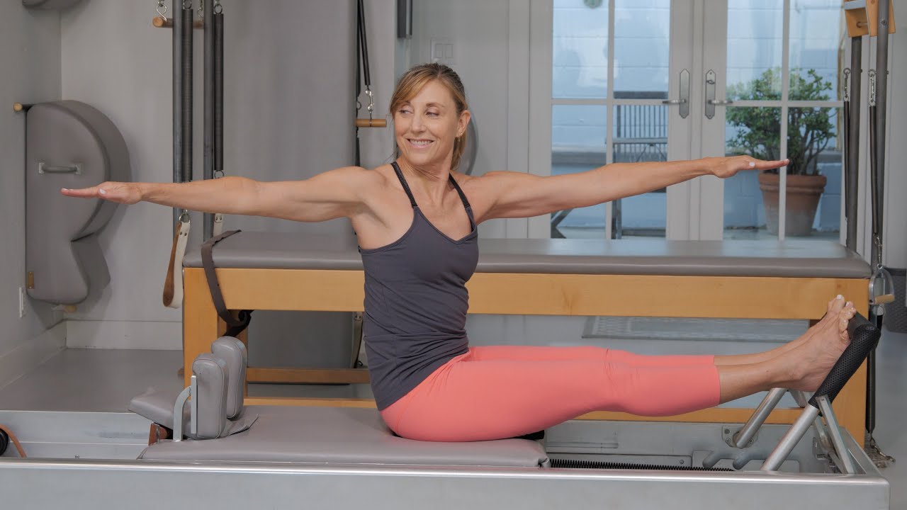Pilates Reformer Encyclopedia: Stomach Massage - Round, Hands Back, Reach Up, & Twist