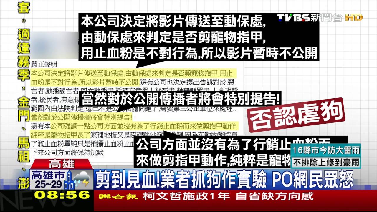 剪到見血!業者抓狗作實驗 PO網民眾怒