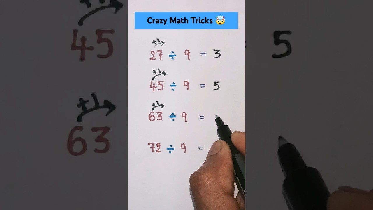 Crazy Math Trick 🤯 | Division By 9 Trick #shorts #divisiontricks