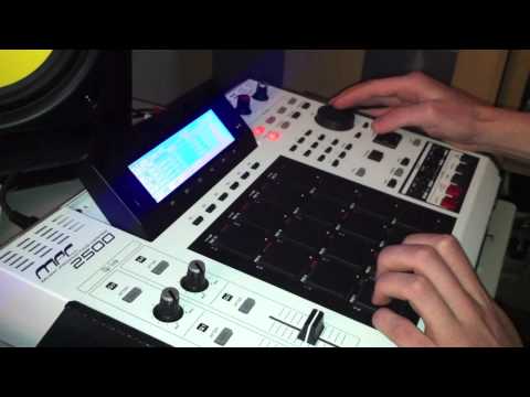 beatmaking in the lab with plastic drums, mpc, mac, keys, mpd and vinyl