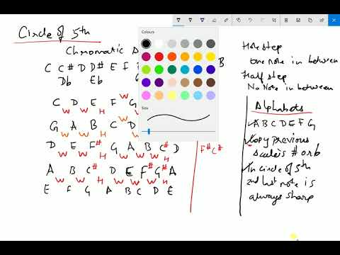 Explaining Music theory to a student on Surface pro