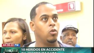 Diez heridos en accidente avenida Jacobo Majluta