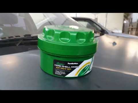 turtle 🐢wax super hardshell cleaner wax test on faded green paint insane clarity