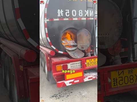 Why This Asphalt Truck Drives With Fire Behind It？#Asphalt #Paving #Roadwork #Construction