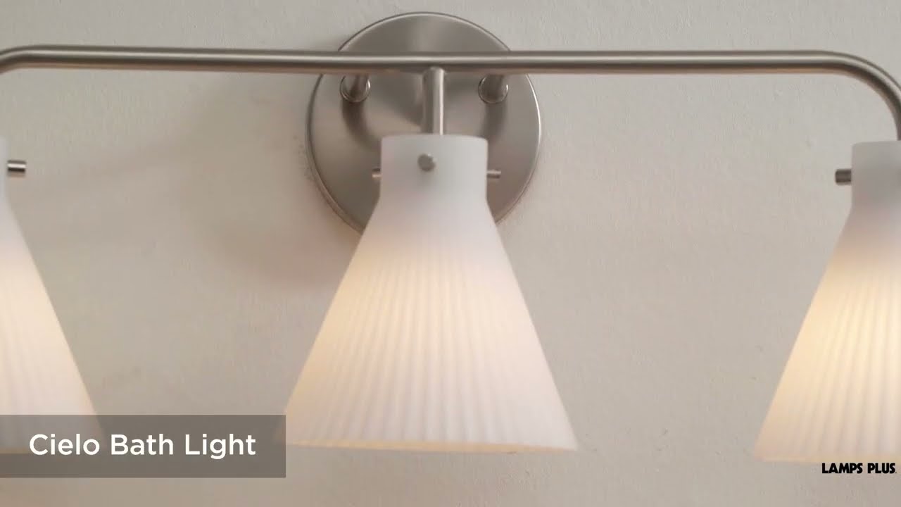Video 1 Watch A Video About the Possini Euro Cielo Brushed Nickel 3 Light Bath Light