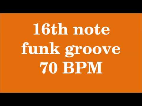 Drum Loop for Practice 16th note funk groove 70 bpm