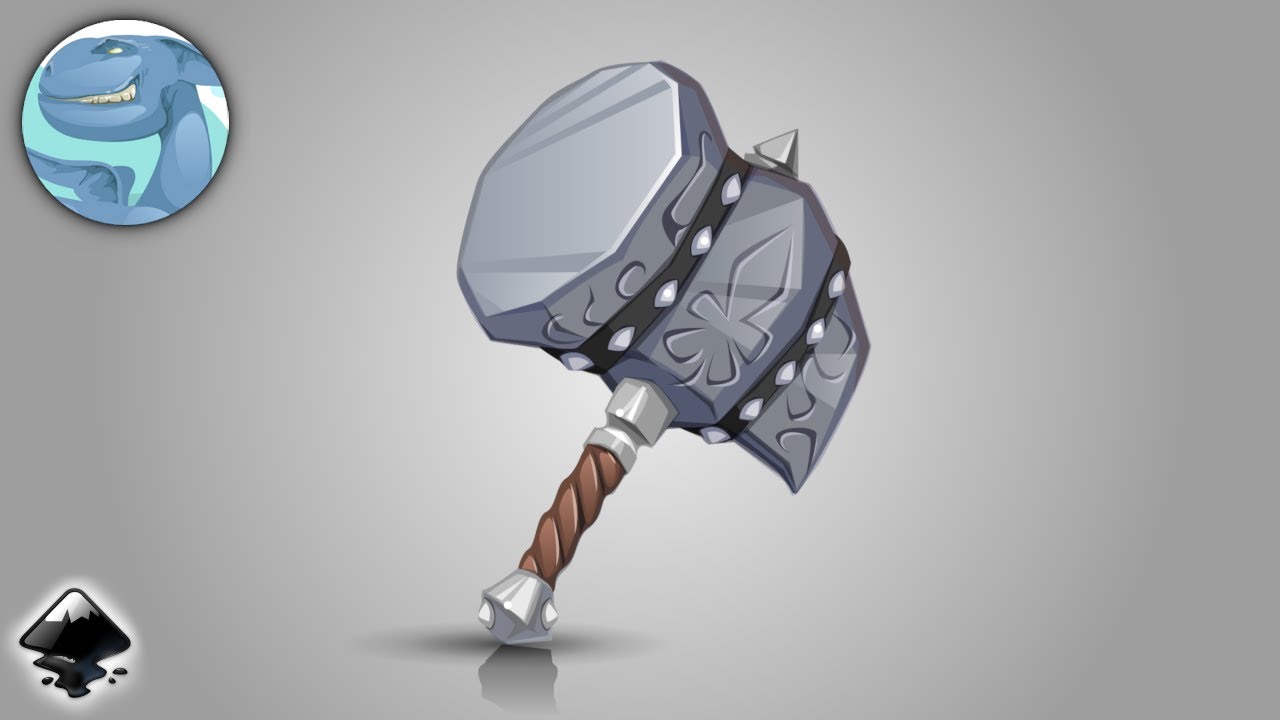 Fantasy hammer. Vector art with Inkscape.