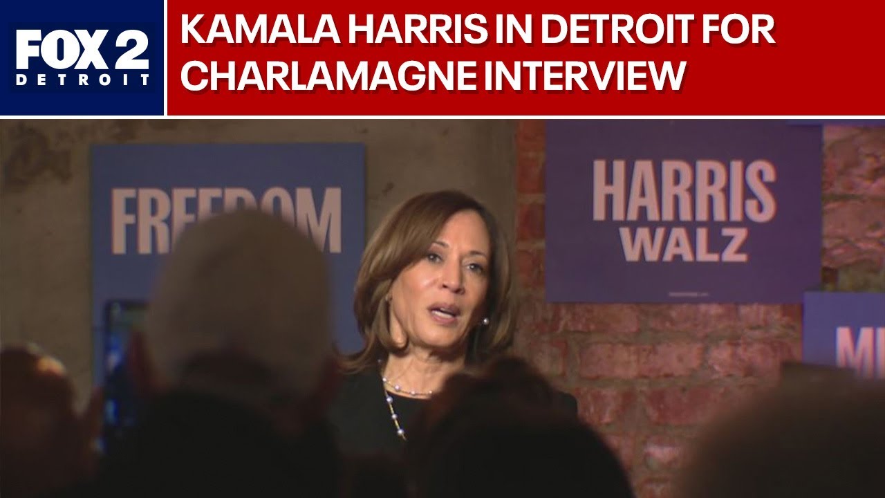 Kamala Harris does Charlamagne tha God interview in Detroit, visits voters