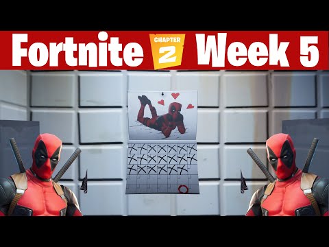 Fortnite Find Deadpool's Stuffed Unicorn Visit the Red, Yellow, Green, Blue and Purple Steel Bridges