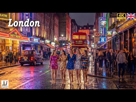 Amazing London Night Walk | Saturday Night Walk Tour | Busy City Centre [4K HDR]