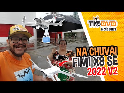 FIMI X8 SE 2022 V2 NA CHUVA! DRONE COM MEGAFONE LANÇADOR DE OBJETOS CAMERA 4K GPS 10KM 35MIN DE VOO
