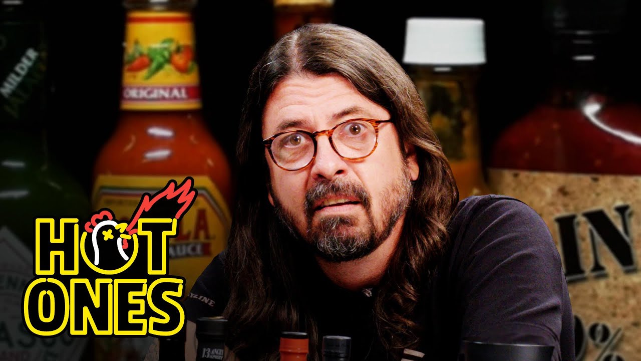 Dave Grohl Makes a New Friend While Eating Spicy Wings | Hot Ones - YouTube