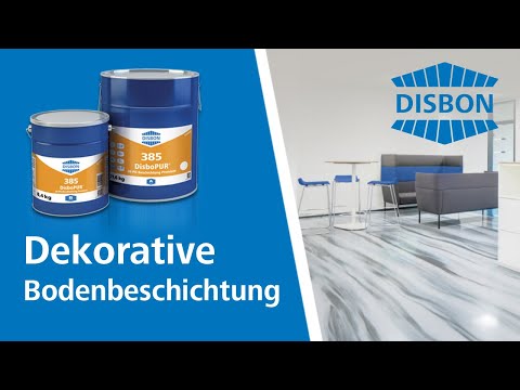 Dekorative Bodenbeschichtung mit 2-Farben-Marmoreffekt mit DisboPUR 385
