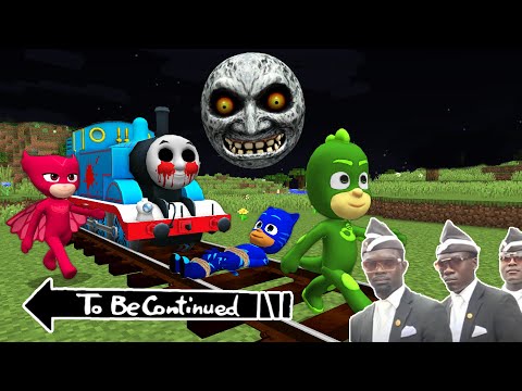 THOMAS.EXE vs PJ MASKS vs SCARY MOON in Minecraft - Coffin Meme LUNAR MOON