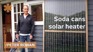 Heating Seattle backyard studio with soda cans as solar panels