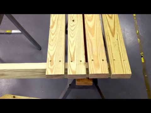 1. Deck Assembly: Marking the deck board overhang.