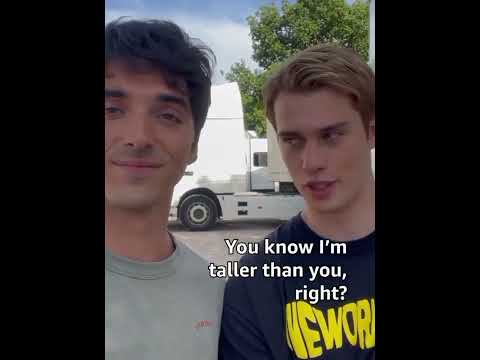 Nicholas Galitzine and Taylor Zakhar Perez - Red White and Royal Blue movie behind the scenes