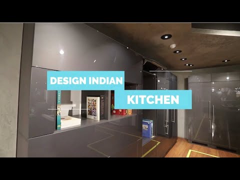 Modern c shaped wooden modular kitchen