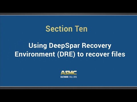 DDI training Section 10 - Using DeepSpar Recovery  Environment (DRE) to recover files