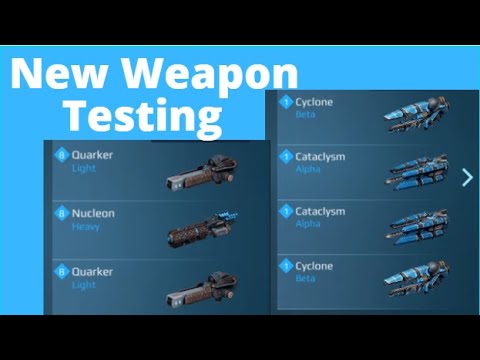 War Robots new weapons testing, Quarker, Nucleon, Cataclysm and Cyclone,  test server
