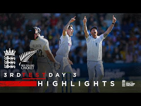 Potts Leads Late Charge! | Highlights | England v New Zealand - Day 3 | 3rd LV= Insurance Test 2022