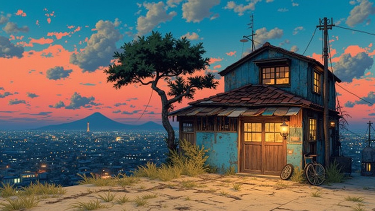 Retro Japanese Town Ambience 🏮 Lofi Hip Hop Beats | Chill Lofi Music for Study