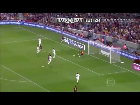 Barcelona 8 x 0 Santos.. Santos leva chocolate do Barça.  Troféu Joan Gamper   02 08 2013   Globo HD
