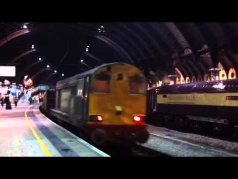 Class 20s and 57s in the 'main hall' at York