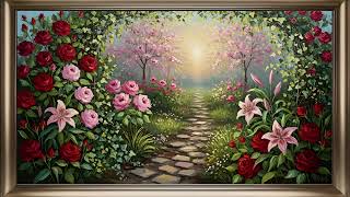 Garden Pathway Frame TV Art | Floral Screensaver Background For Your TV🌹🌿