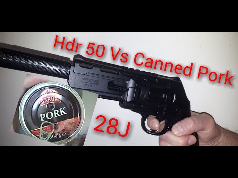 Umarex HDR 50 Full Power 28J DEVASTATOR Vs Canned Pork