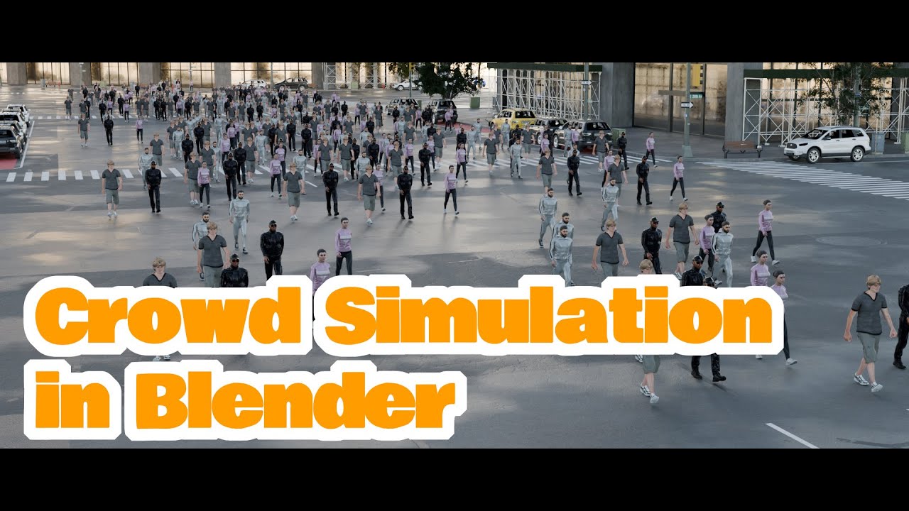 How to create Crowd Simulation - (NO ADDON) - #Blender Tutorial