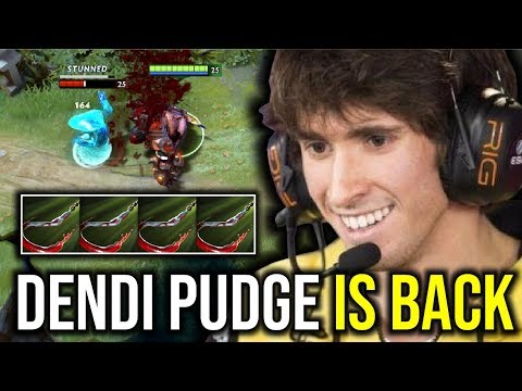 LEGENDARY PUDGE IS BACK..!! Magnet Hook Pudge Solo Mid by Dendi 7.22d | Dota 2
