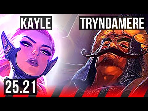KAYLE vs TRYNDAMERE (TOP) | Rank 3 Kayle, 8/1/11, 70% winrate, Godlike | KR Challenger | 25.21