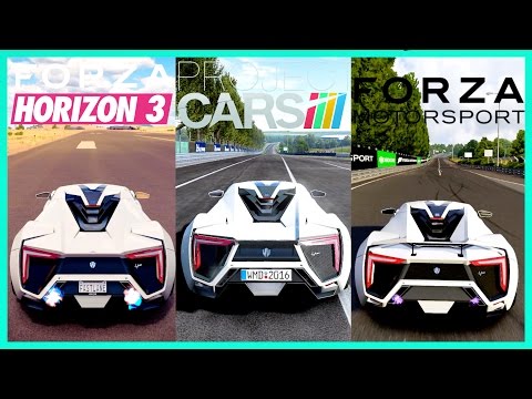 Forza Horizon 3 vs Project Cars vs Forza 6 | Lykan Hypersport Sound Comparison