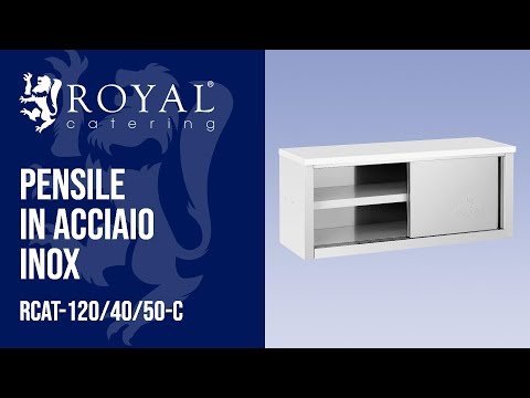 Video - Pensile in acciaio inox - 1.200 x 400 x 500 mm - Portata 65 kg per ripiano - Royal Catering