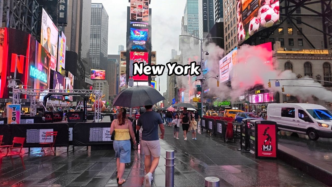 4k Rainstorm Walk New York City - Relaxing Rain Sounds For Sleeping