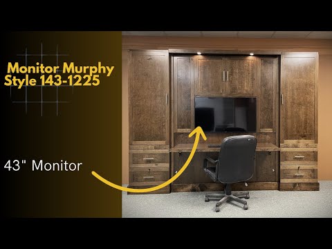 Style 143-1225 | Queen Murphy Bed with Fold-Down Desk & Office Storage