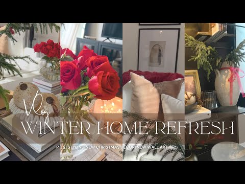 WINTER HOME REFRESH | Styling New Decor, Vintage Cabinet Makeover & Wall Art Reveal! Pt.2