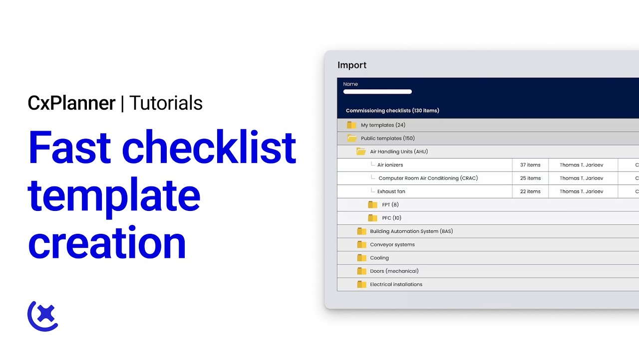 CxPlanner Tutorial | Create checklist templates in seconds