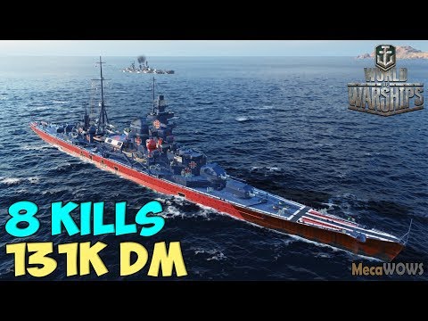 World of WarShips | Admiral Hipper | 8 KILLS | 131K Damage - Replay Gameplay 4K 60 fps