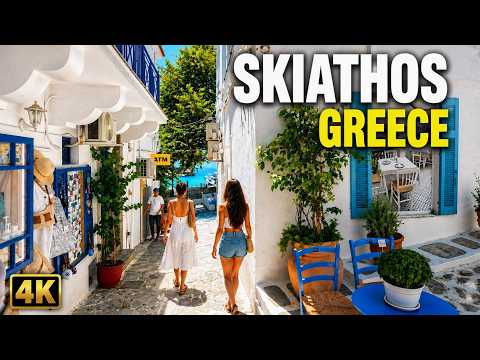 Skiathos Town Greece 4K 🇬🇷 Walking Tour | Skiathos Island 2026