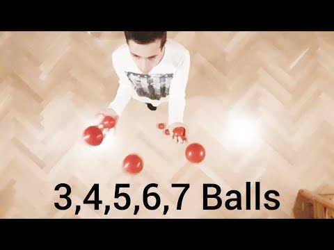 3,4,5,6 And 7 Ball Juggling From Above